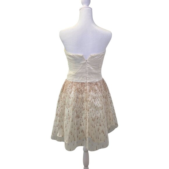 Hailey Adrianna Papell Metallic Circle Print Strapless Fit & Flare Dress Size 2 - Picture 2 of 8